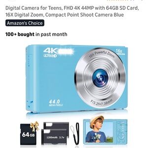 UltraHD Blue Digital Camera with 16X Zoom New in Box